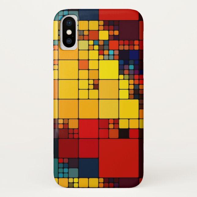 Funda De Case-Mate Para iPhone Modelo geométrico del arco iris vibrante abstracto (Reverso)