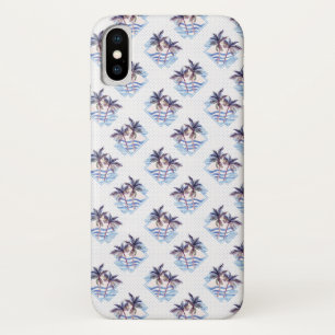 Funda Para iPhone X Modelo geométrico púrpura de la palmera de la