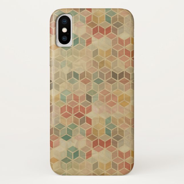 Funda De Case-Mate Para iPhone Modelo geométrico retro 5 (Reverso)