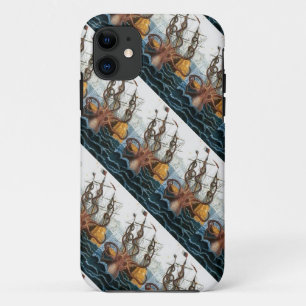 Funda Para iPhone 11 Modelo gigante del pulpo del vintage de Kraken