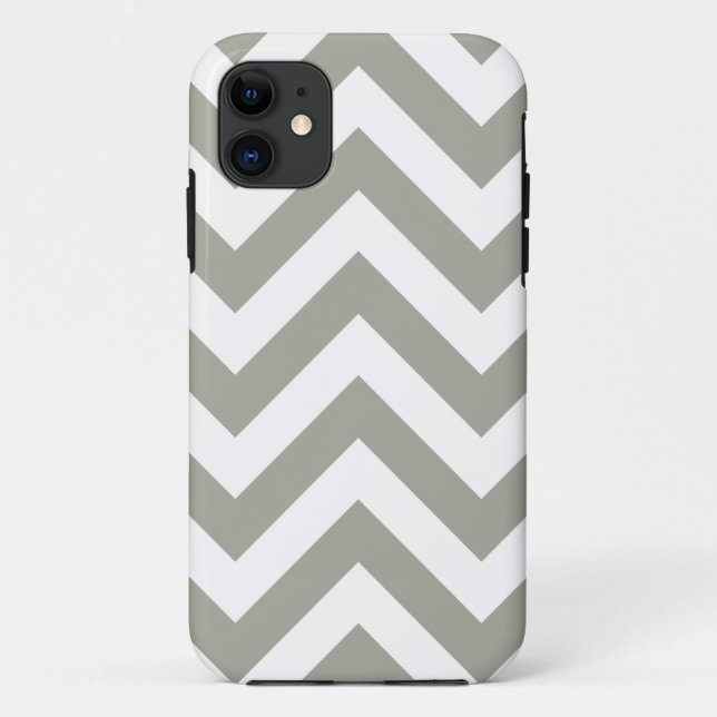 Funda De Case-Mate Para iPhone Modelo gris de los galones del zigzag (Reverso)