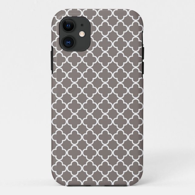 Funda De Case-Mate Para iPhone Modelo gris de Quatrefoil (Reverso)