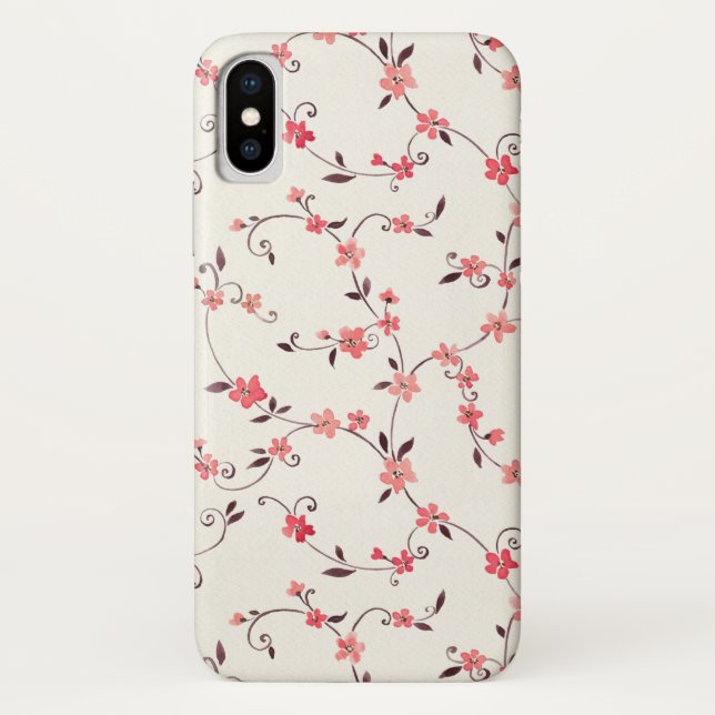 Funda De Case-Mate Para iPhone Modelo inconsútil de la acuarela con la primavera (Reverso)