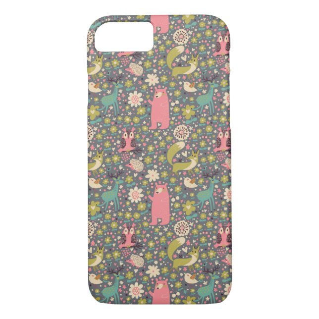 Funda De Case-Mate Para iPhone Modelo lindo de los animales del bosque (Reverso)