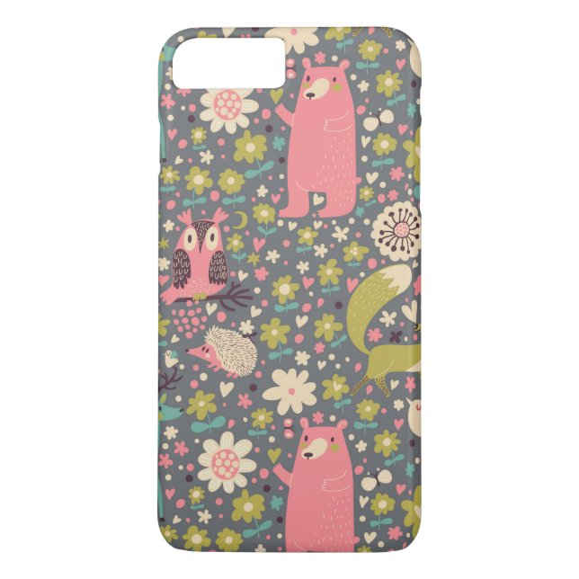 Funda De Case-Mate Para iPhone Modelo lindo de los animales del bosque (Reverso)