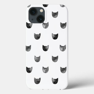 Funda Para iPhone 13 Modelo lindo elegante blanco y negro del gato