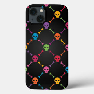 Funda Para iPhone 13 Modelo multicolor con los cráneos