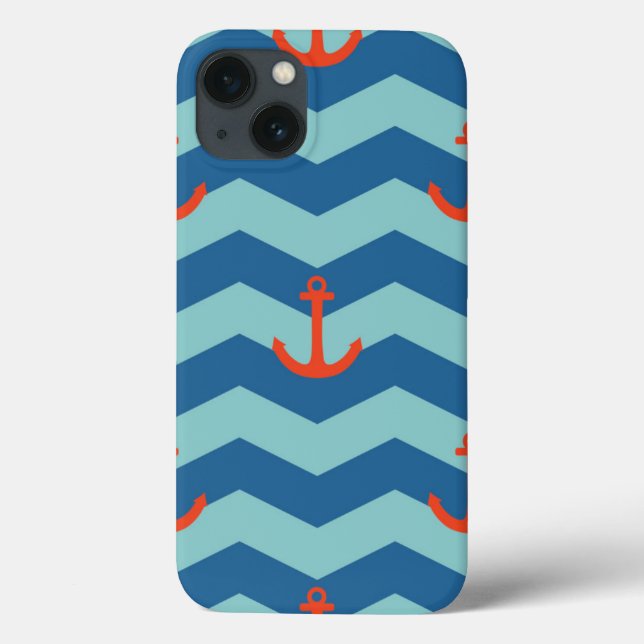 Funda De Case-Mate Para iPhone Modelo náutico de Chevron (Reverso)