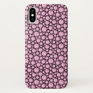 Funda Para iPhone X Modelo negro y rosado de Bling del diamante