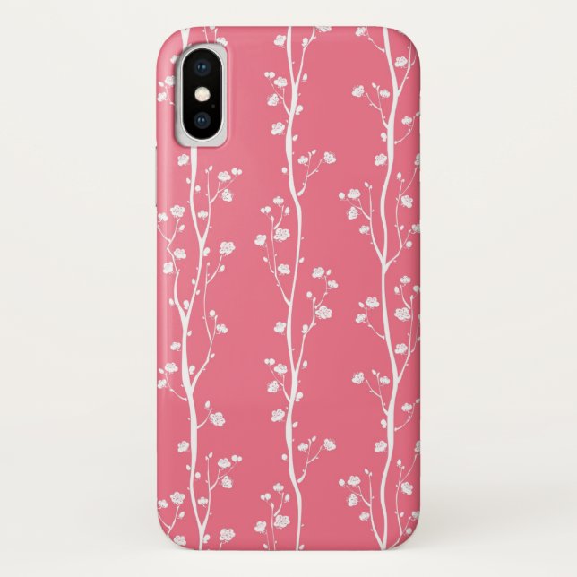 Funda De Case-Mate Para iPhone Modelo oriental del flor del ciruelo (Reverso)