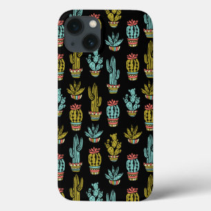 Funda Para iPhone 13 Modelo oscuro del cactus del Grunge