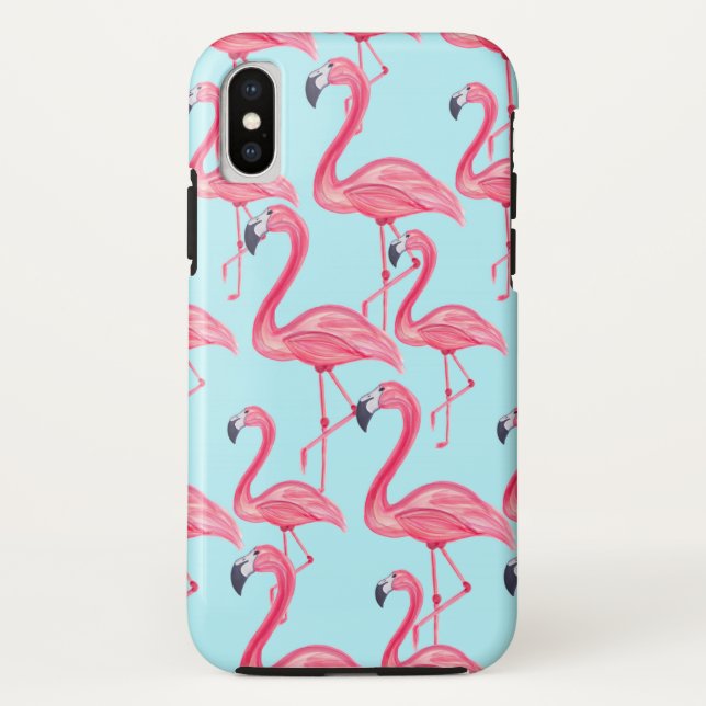 Funda De Case-Mate Para iPhone Modelo pintado verano rosado lindo del flamenco (Reverso)