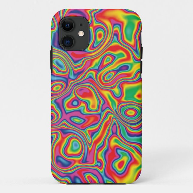 Funda De Case-Mate Para iPhone Modelo psicodélico del aceite del arco iris (Reverso)
