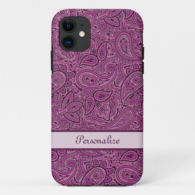 Funda De Case-Mate Para iPhone Modelo púrpura de Paisley (Reverso)