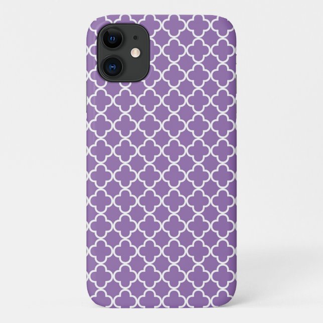 Funda De Case-Mate Para iPhone Modelo púrpura de Quatrefoil (Reverso)