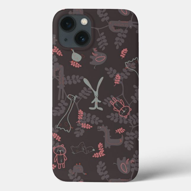 Funda De Case-Mate Para iPhone modelo que exhibe los animales 1 del bebé (Reverso)