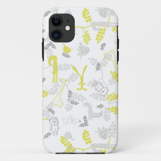 Funda De Case-Mate Para iPhone modelo que exhibe los animales 2 del bebé (Reverso)