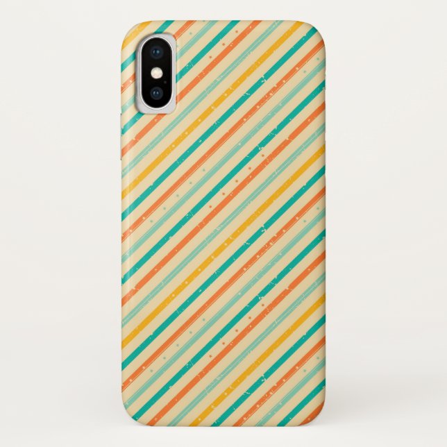 Funda De Case-Mate Para iPhone Modelo rayado del grunge retro (Reverso)