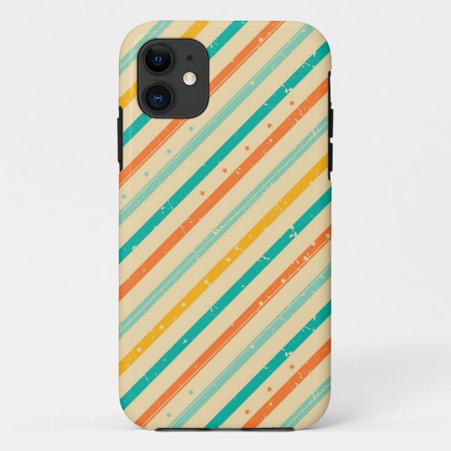 Funda De Case-Mate Para iPhone Modelo rayado del grunge retro (Reverso)