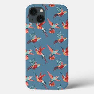 Funda Para iPhone 13 Modelo retro del colibrí