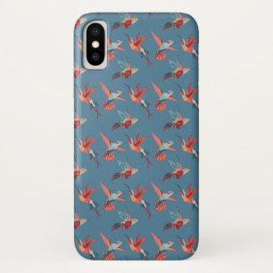 Funda Para iPhone X Modelo retro del colibrí