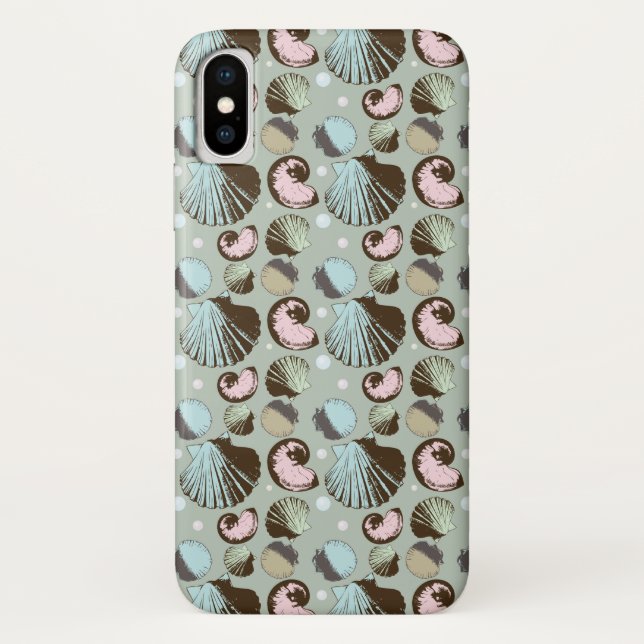 Funda De Case-Mate Para iPhone Modelo retro del Seashell (Reverso)