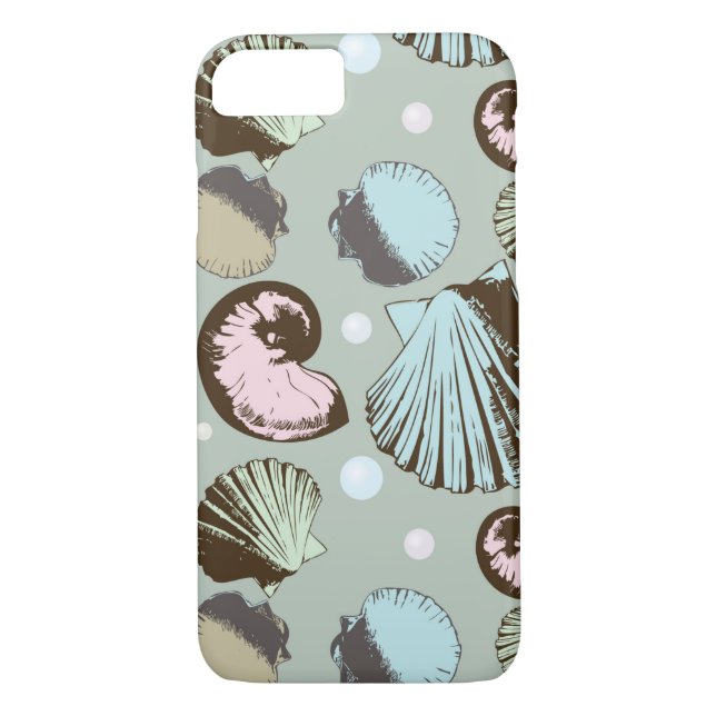 Funda De Case-Mate Para iPhone Modelo retro del Seashell (Reverso)