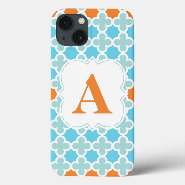 Funda De Case-Mate Para iPhone Modelo retro personalizado de Quatrefoil del (Reverso)