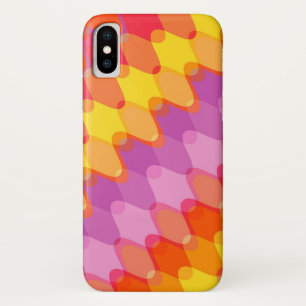 Funda Para iPhone X Modelo retro púrpura rosado rojo del arte de la