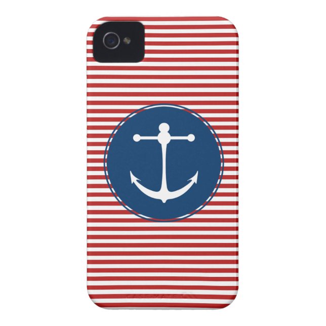 Funda De Case-Mate Para iPhone Modelo rojo del club náutico (Atrás)