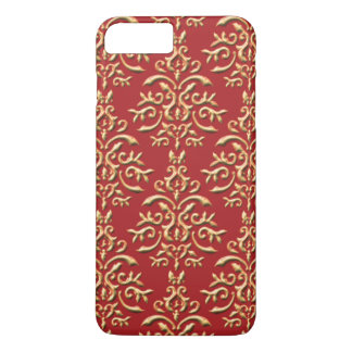 Funda Para iPhone 8 Plus/7 Plus Modelo rojo del damasco del oro metálico