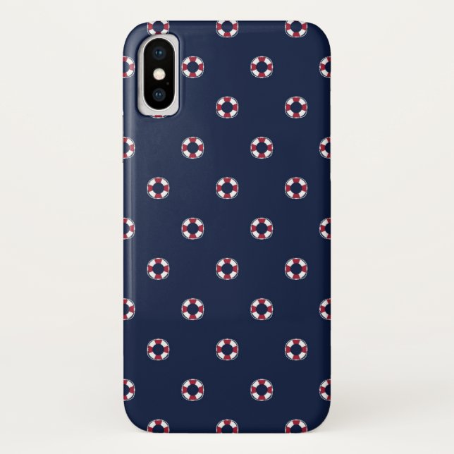Funda De Case-Mate Para iPhone Modelo rojo y blanco de la boya (Reverso)