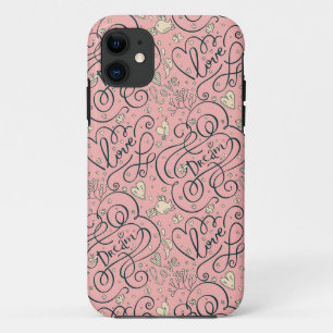 Funda Para iPhone 11 Modelo romántico con los corazones y los pájaros
