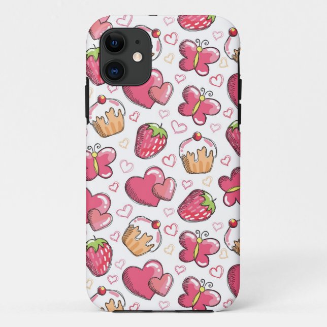 Funda De Case-Mate Para iPhone modelo romántico de la comida (Reverso)