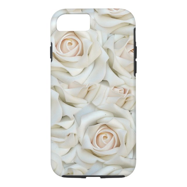 Funda De Case-Mate Para iPhone Modelo romántico de los rosas blancos (Reverso)