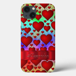 Funda Para iPhone 13 Modelo romántico personalizado del corazón