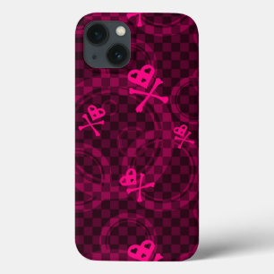 Funda Para iPhone 13 Modelo rosado de Emo con los círculos
