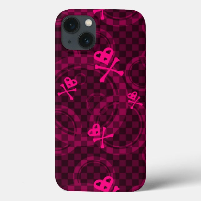 Funda De Case-Mate Para iPhone Modelo rosado de Emo con los círculos (Reverso)