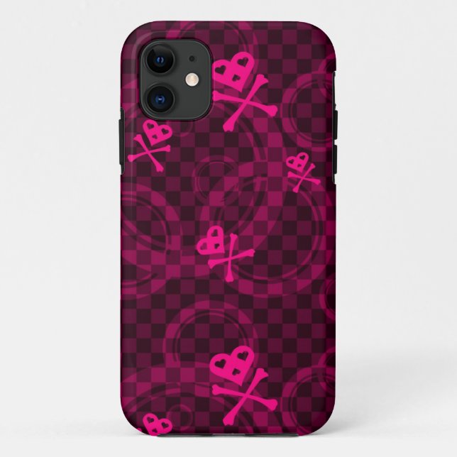 Funda De Case-Mate Para iPhone Modelo rosado de Emo con los círculos (Reverso)