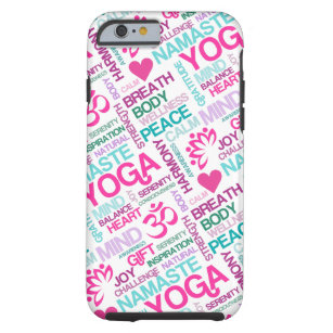 Funda Resistente Para iPhone 6 Modelo rosado de la YOGA de Namaste, de la paz y