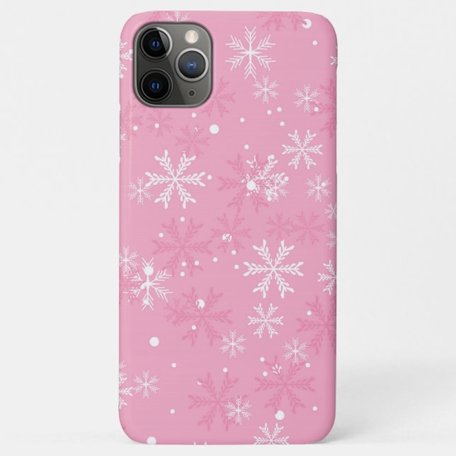 Funda De Case-Mate Para iPhone Modelo rosado de los copos de nieve (Reverso)