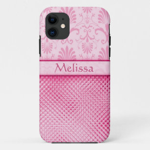 Funda Para iPhone 11 Modelo rosado del efecto de Bling personalizado