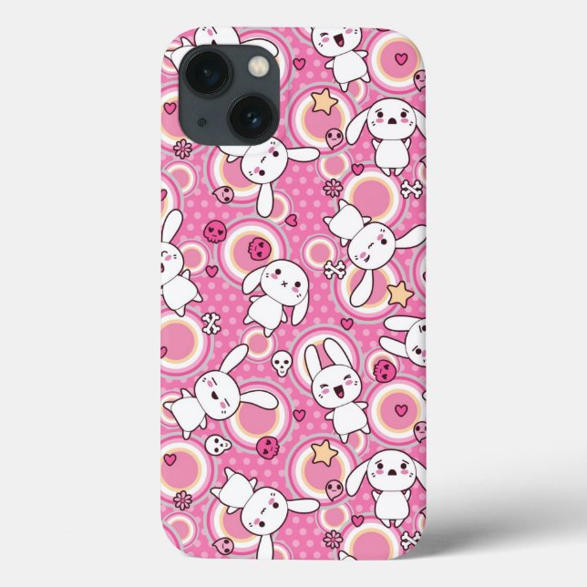 Funda De Case-Mate Para iPhone modelo rosado del kawaii (Reverso)
