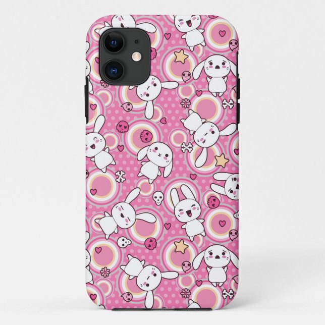 Funda De Case-Mate Para iPhone modelo rosado del kawaii (Reverso)