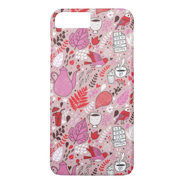 Funda De Case-Mate Para iPhone Modelo sabroso con los pájaros y las flores (Reverso)
