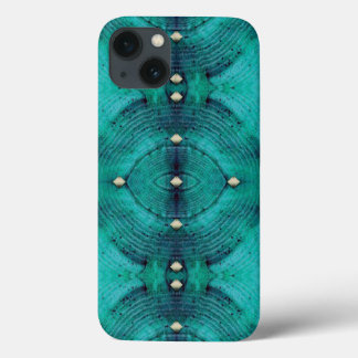 Funda Para iPhone 13 Modelo tachonado del piso en azules de la