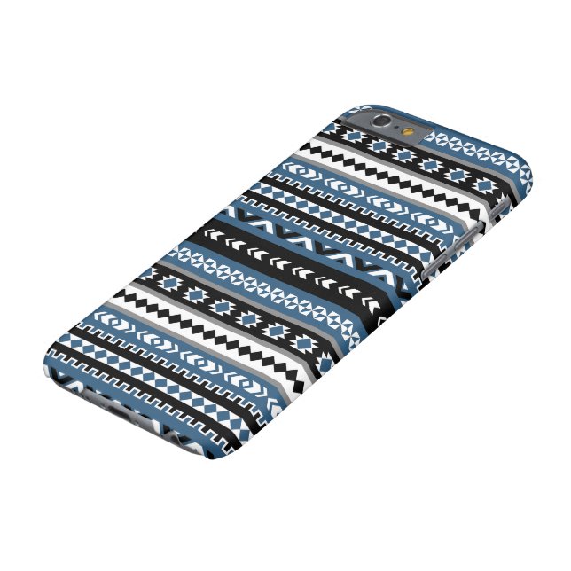 Funda De Case-Mate Para iPhone Modelo tribal azteca/negro azul del blanco gris (Parte superior)