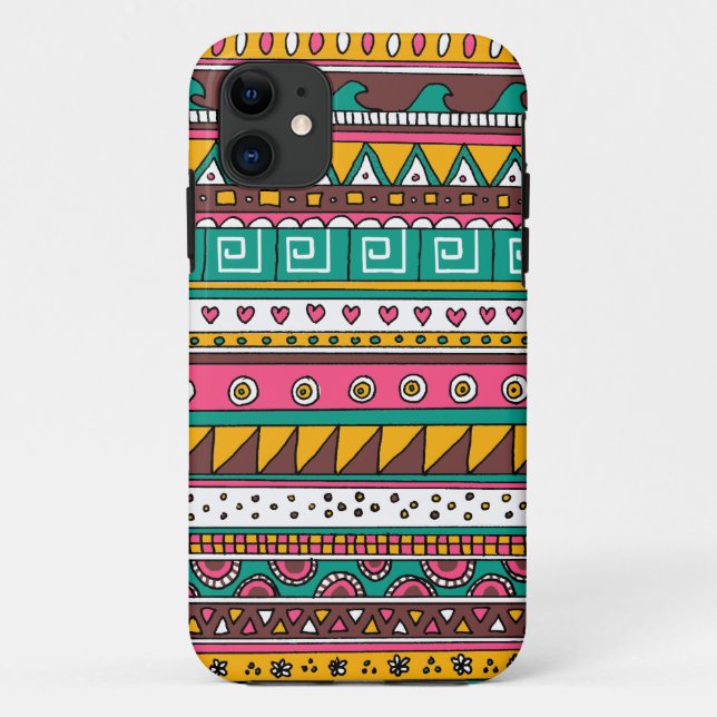 Funda De Case-Mate Para iPhone Modelo tribal colorido (Reverso)