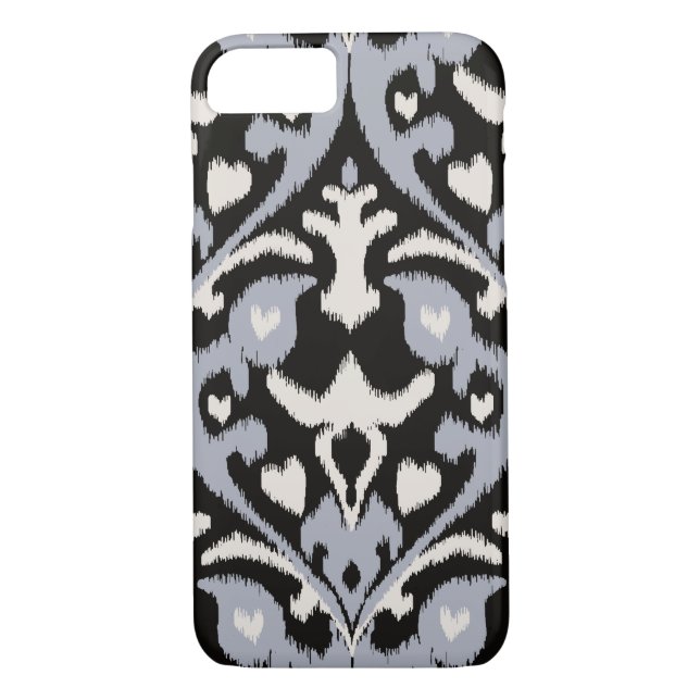 Funda De Case-Mate Para iPhone Modelo tribal del ikat negro gris intrépido (Reverso)