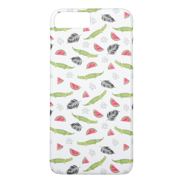 Funda De Case-Mate Para iPhone Modelo tropical de la sandía y del cocodrilo (Reverso)